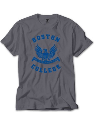Wakha Boston College Logo Gri Tişört