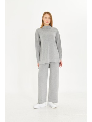 Irmak Kerekli Kadın  Düz Oversize Alt Üst Takım 1308