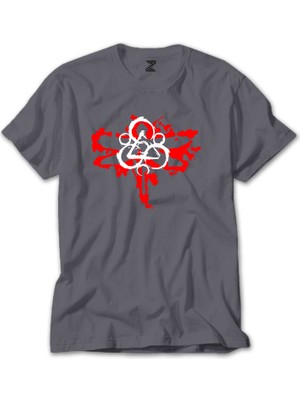 Wakha Coheed And Cambria Butterfly Logo Gri Tişört