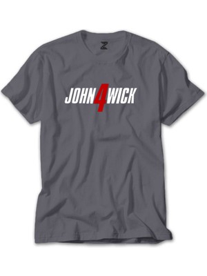 Wakha John Wick 4 Logo Gri Tişört