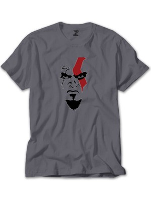 Wakha God Of War Kratos Face Gri Tişört