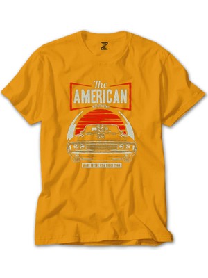 Wakha Amerikan Muscle Car Sarı Tişört