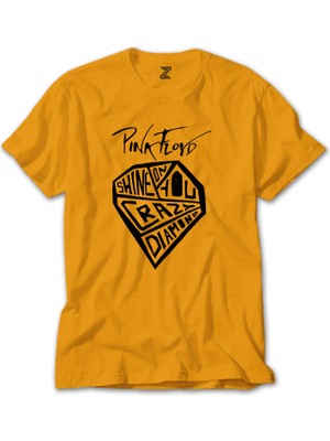 Z zepplin Pink Floyd Crayz Diamond Sarı Tişört