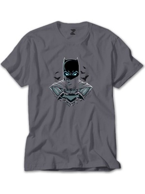 Z zepplin Batman Head Gri Tişört