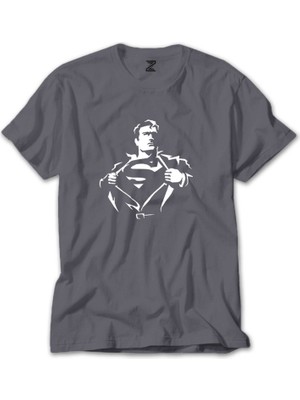 Z zepplin Superman Man Gri Tişört