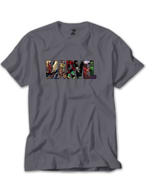 Z zepplin Marvel Heroes In Post 2 Gri Tişört