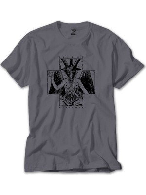 Z zepplin Baphomet Save Me Gri Tişört