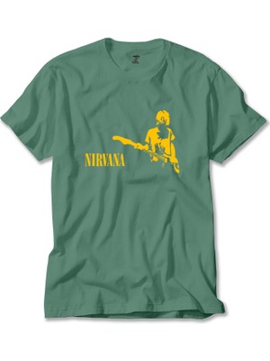 Z zepplin Nirvana Kurt Cobain Yeşil Tişört