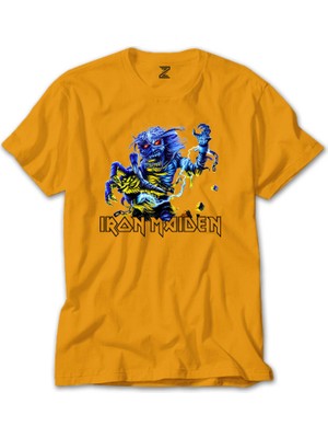 Z zepplin Iron Maiden Sleeve Sarı Tişört