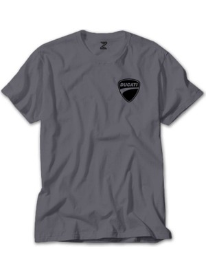Z zepplin Ducati Scrambler Logo Gri Tişört
