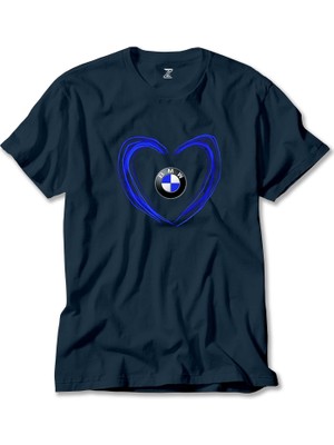 Z zepplin Bmw Heart Logo Lacivert Tişört