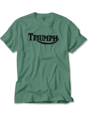 Z zepplin Triumph Motorcycles Logo Yeşil Tişört