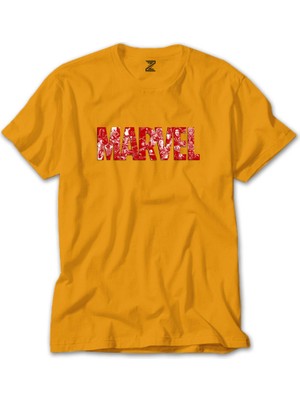 Z zepplin Marvel Heroes In Post 3 Sarı Tişört