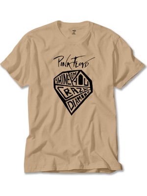 Z zepplin Pink Floyd Crayz Diamond Krem Tişört