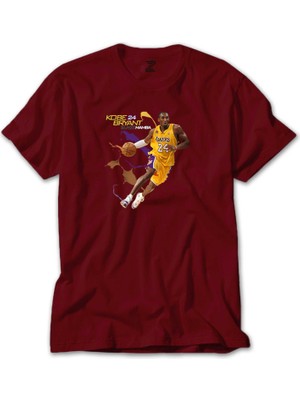 Z zepplin Kobe Bryant 24 Yellow Mamba Kırmızı Tişört