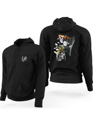 Z zepplin Korn See You On The Other Side 2 Siyah Fermuarlı Limited Edition Kapşonlu Sweatshirt