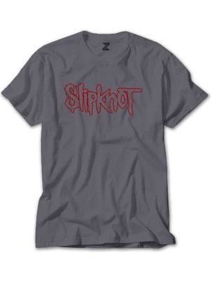 Z zepplin Slipknot Text Gri Tişört