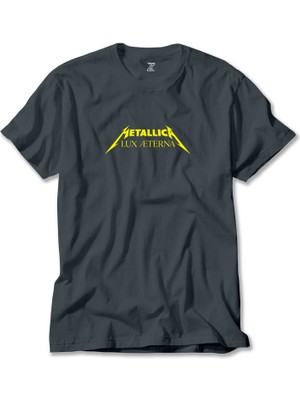 Z zepplin Metallica Lux Æterna Text Füme Tişört