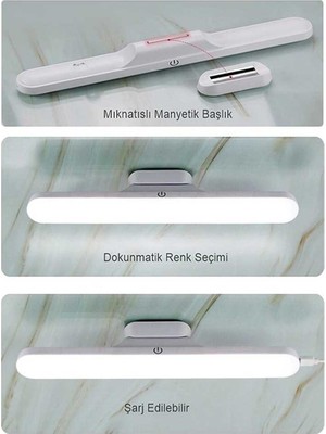 Şarjlı Mıktantıslı Işık Micro USB Kablosuz LED 3 Farklı Işık Martı Aplik -1-2-4- 8-10 Adet