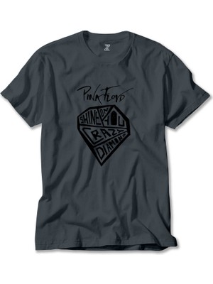 Z zepplin Pink Floyd Crayz Diamond Füme Tişört