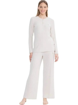 U.s. Polo Assn. Yumuşak Dokulu Uzun Kol Kadın Pijama Takım 17129