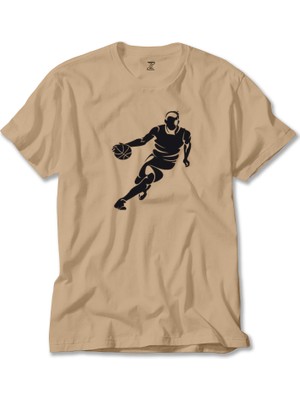 Z zepplin Basketball Hoop Siluet Krem Tişört