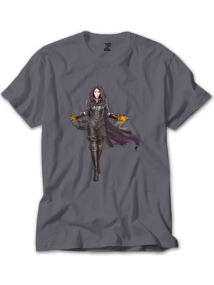 Z zepplin The Witcher Yennefer Gri Tişört