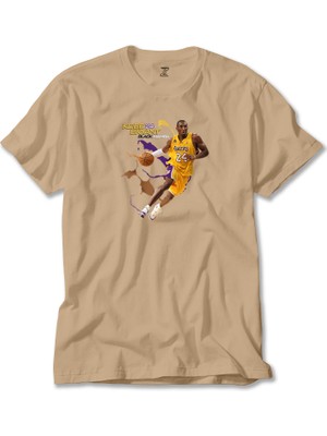 Z zepplin Kobe Bryant 24 Yellow Mamba Krem Tişört