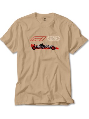 Z zepplin F1 Audi Logo Car Krem Tişört