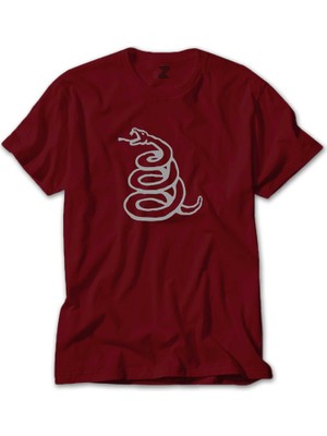 Z zepplin Metallica Snake Logo Kırmızı Tişört