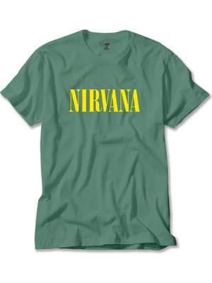 Z zepplin Nirvana Yazı Sarı Yeşil Tişört
