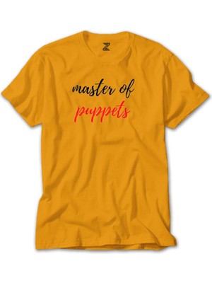 Z zepplin Metallica Master Of Puppets Text Sarı Tişört