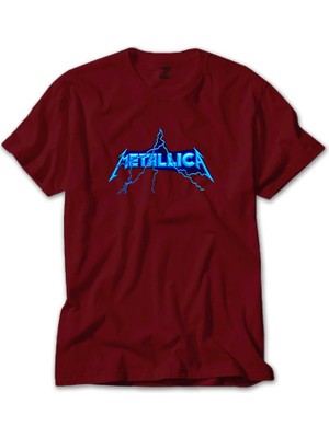 Z zepplin Metallica Logo Lightning Kırmızı Tişört