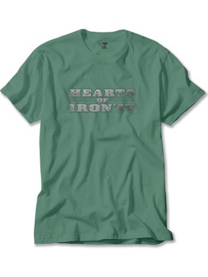 Z zepplin Hearts Of Iron Iv Silver Logo Yeşil Tişört