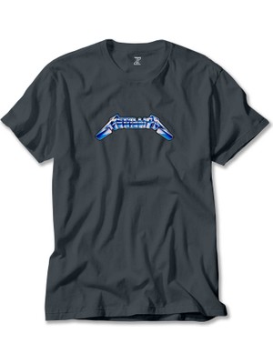 Z zepplin Metallica Logo Blue Füme Tişört