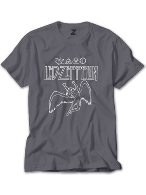 Z zepplin LED Zeppelin Zoso Icarus Gri Tişört