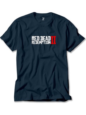 Z zepplin Red Dead Redemption 2 Text Lacivert Tişört