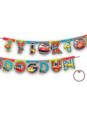 Cars 3 Temalı Iyi Ki Doğdun Harf Banner