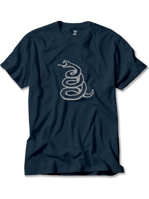 Z zepplin Metallica Snake Logo Lacivert Tişört