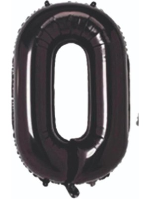 0 Rakam Folyo Balon Siyah 75CM