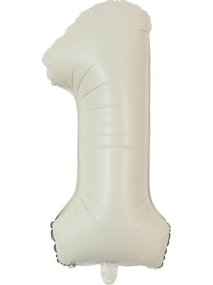 1 Rakam Folyo Balon Saten Krem 75CM