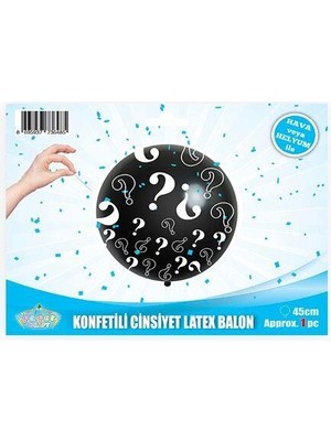 18 Inç Cinsiyet Belirleme Partisi Konfetili Balon Erkek Mavi