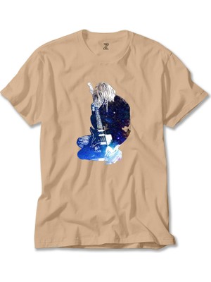 Z zepplin Nirvana Kurt Cobain Galaksi Krem Tişört