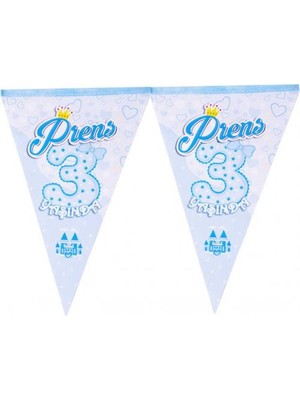 Prens 3 Yaşında Üçgen Flama