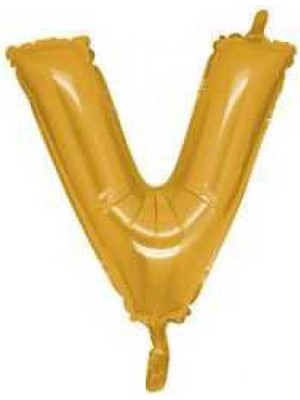 V Harf Folyo Balon Altın 40CM