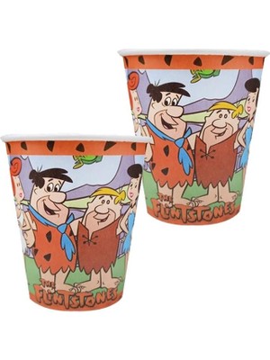 Taş Devri Temalı Karton Bardak 8'li