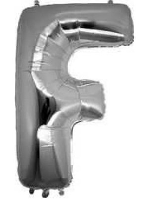 F Harf Folyo Balon Gümüş 40CM
