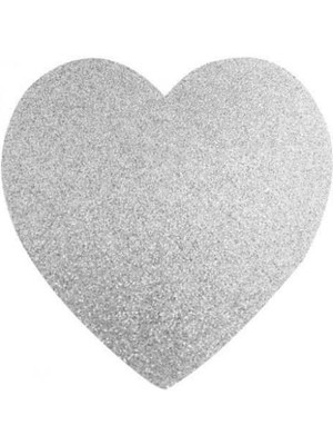 Kalp Gümüş Strafor Süs 25CM