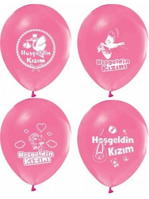 Hoşgeldin Kızım Pembe Balon 5'li Paket