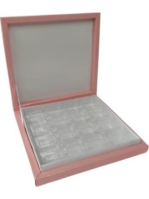 16 Bölmeli Pembe Çikolata Kutusu
